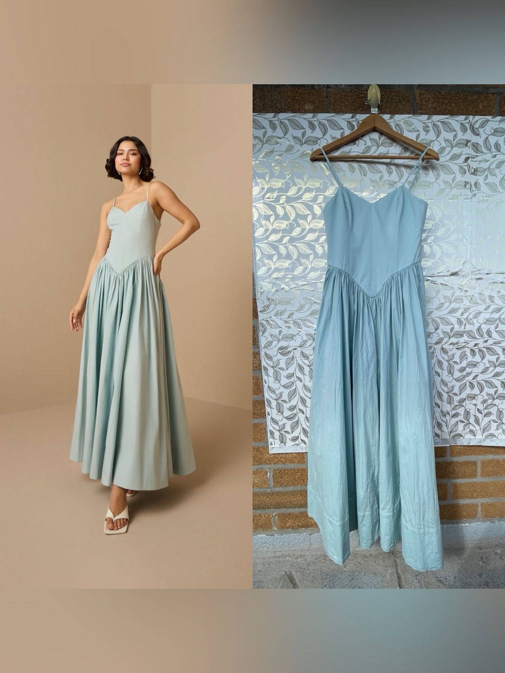 Hemant & Nandita Blue Cotton Strappy Dress Size S Boho Romantic Cottagecore NWT